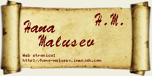 Hana Malušev vizit kartica